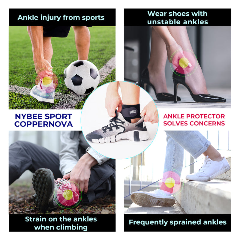 NYBEE Sport Coppernova Adjustable Strength Compression Stabilizing Ankle & Multy Support Wrap