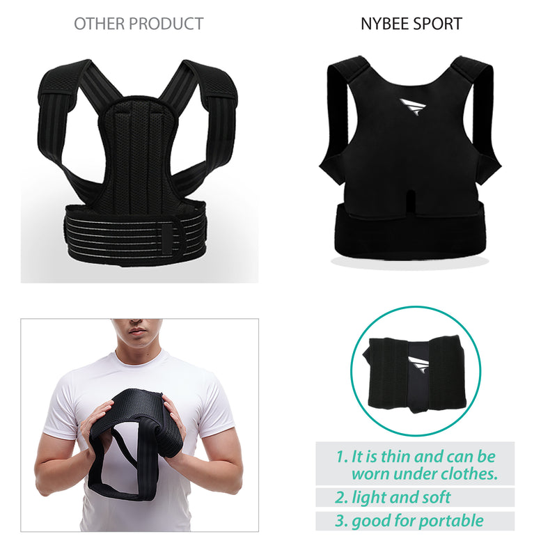 NYBEE SPORT COPPERNOVA COMPRESSION POSTURE CORRECTOR FOR MAN AND WOMAN -  Back Spine, Neck, Shoulder & Clavicle Support Brace - Adjustable & Breathable for Bad Posture, Slumping, Pain Relief