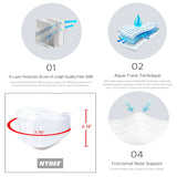 [Pack of 10-WHITE] NYBEE KF94 Masks Made in Korea Disposable for Adult, 4 Layer Filters, KFDA Approved, US FDA Registered, CE And FFP2NR Certified