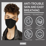 [Pack of 20-BLACK] NYBEE KF94 Masks Made in Korea Disposable for Adult, 4 Layer Filters, KFDA Approved, US FDA Registered, CE And FFP2NR Certified